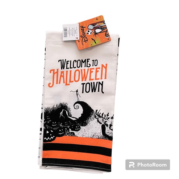 Nightmare before Christmas  Two Towels Jack Skellington Black White - Picture 1 of 8